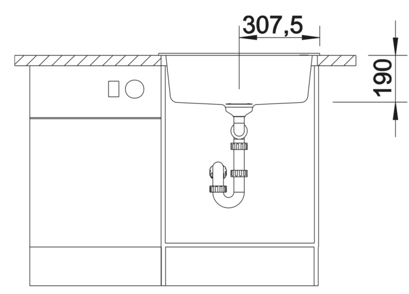 Enkele spoelbak Blanco 527246 detail 3