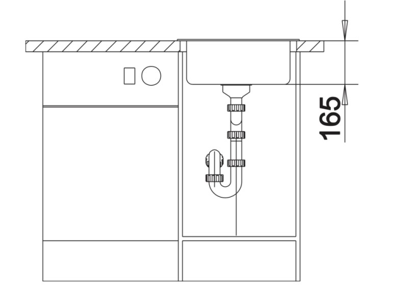 Enkele spoelbak Blanco 527240 detail 2