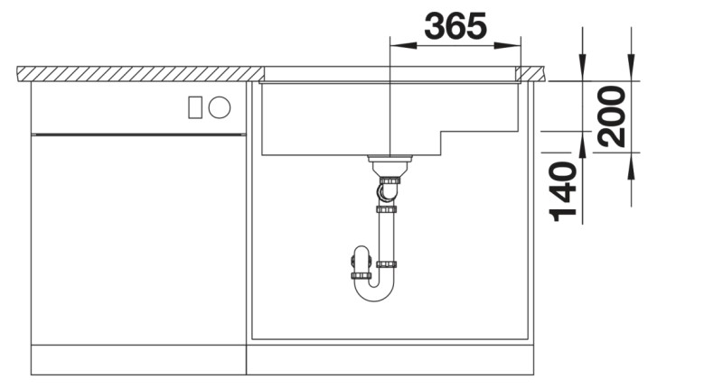 Evier 1 bassin Blanco 527172 detail 3