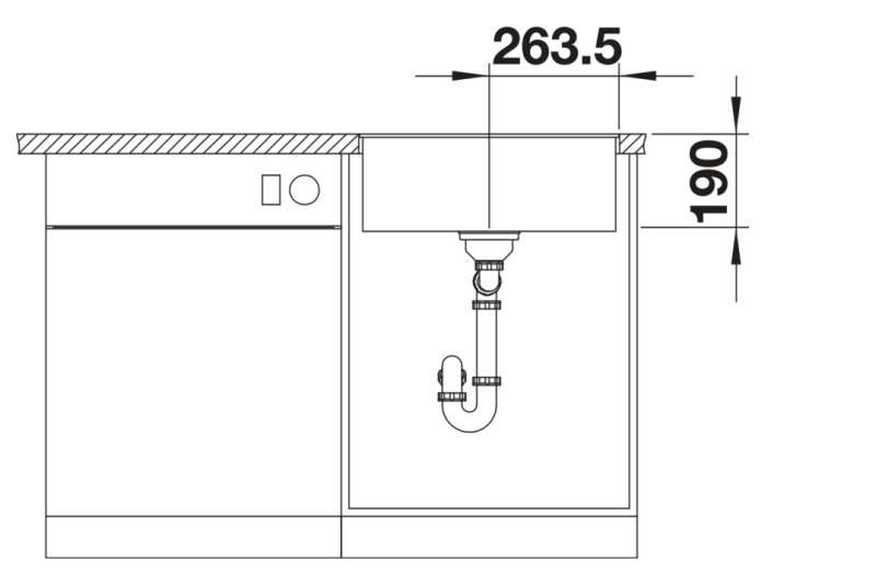 Evier 1 bassin Blanco 527169/** detail 2