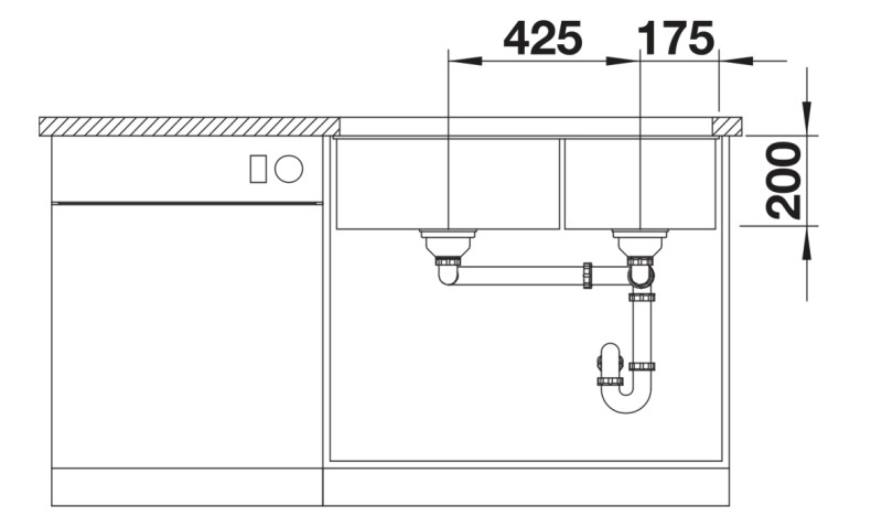 Evier 1 1/2 bassin Blanco 527168 detail 3