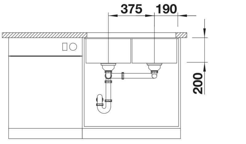Anderhalve spoelbak Blanco 527164 detail 3