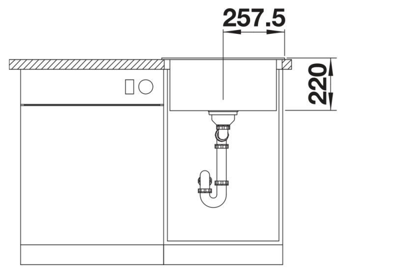 Enkele spoelbak Blanco 527135 detail 3