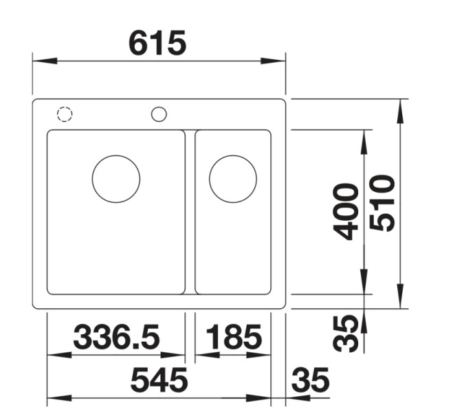 Evier 1 1/2 bassin Blanco 527139 detail 1