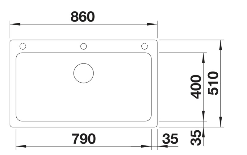 Evier 1 bassin Blanco 527133 detail 1