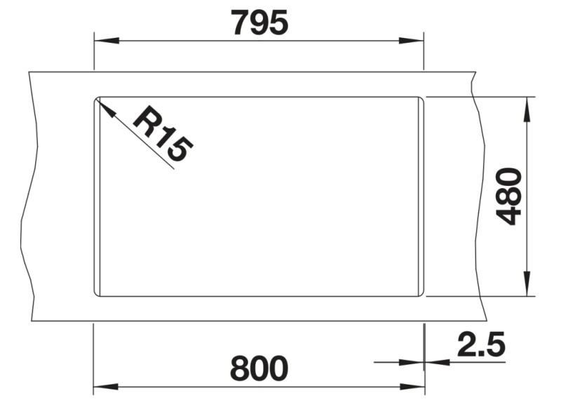 Evier 1 1/2 bassin Blanco 527130 detail 2