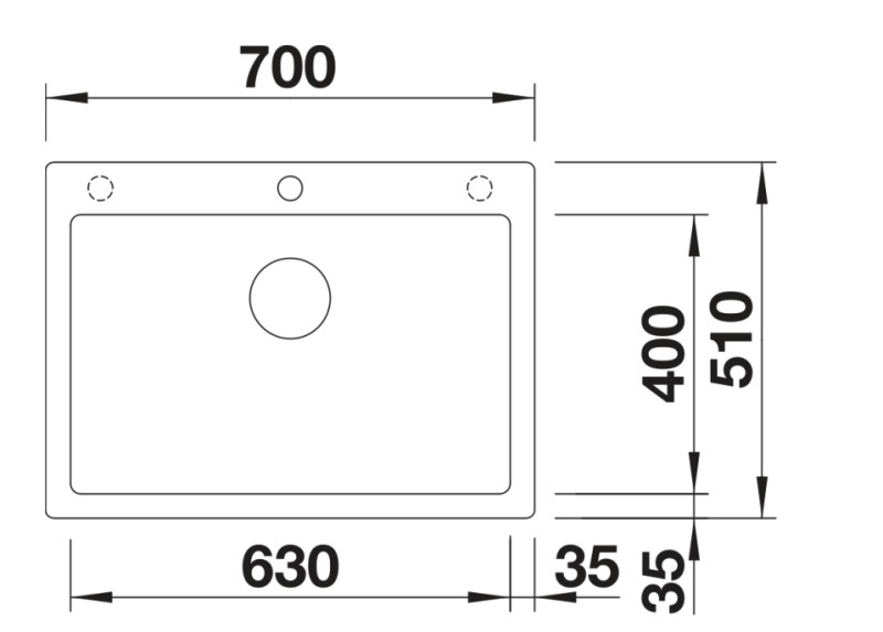 Evier 1 bassin Blanco 527140 detail 1