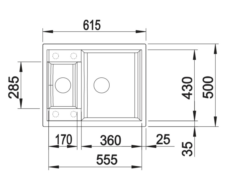 Anderhalve spoelbak Blanco 527113 detail 1