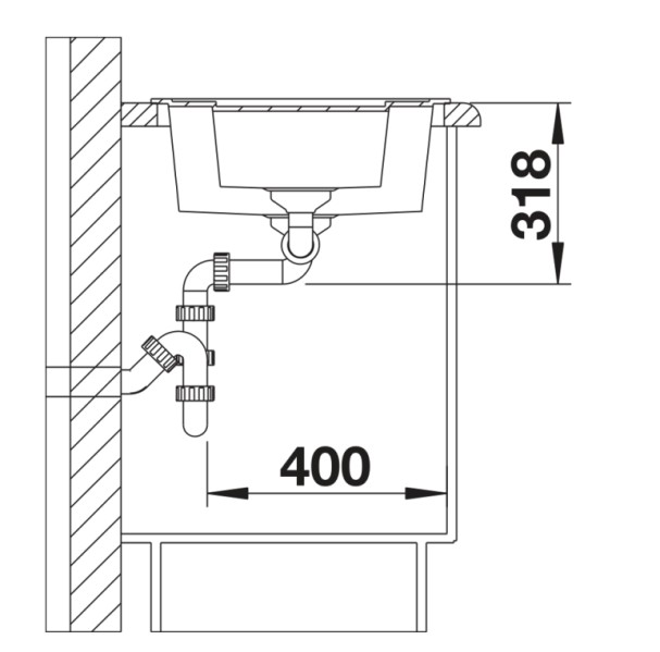 Anderhalve spoelbak Blanco 527113 detail 3