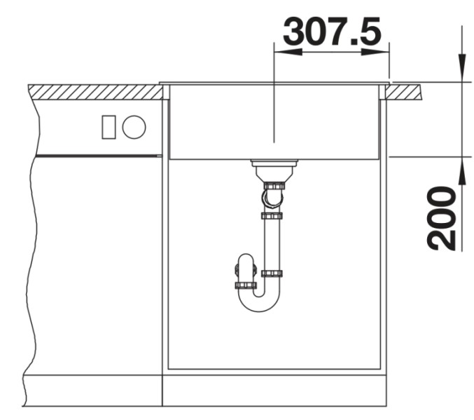 Evier 1 bassin Blanco 527128 detail 3