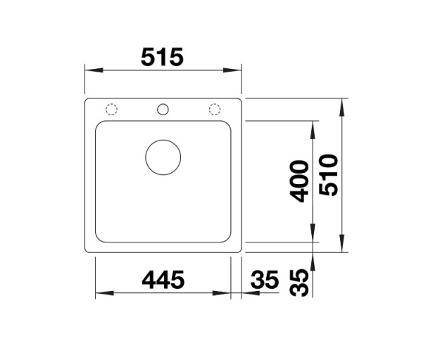 Evier 1 bassin Blanco 527127 detail 1