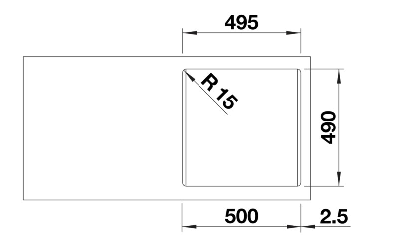 Evier 1 bassin Blanco 527127 detail 2