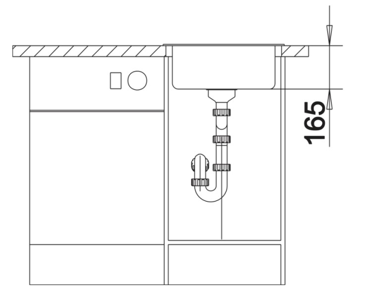 Evier 1 bassin Blanco 527057 detail 2
