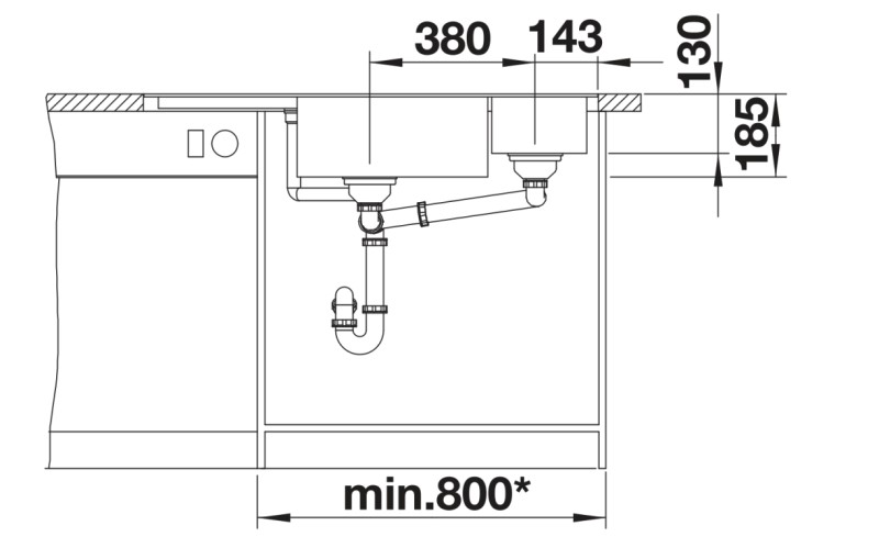 Evier d'angle Blanco 527056 detail 2