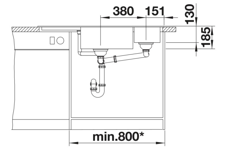 Evier d'angle Blanco 527055 detail 2