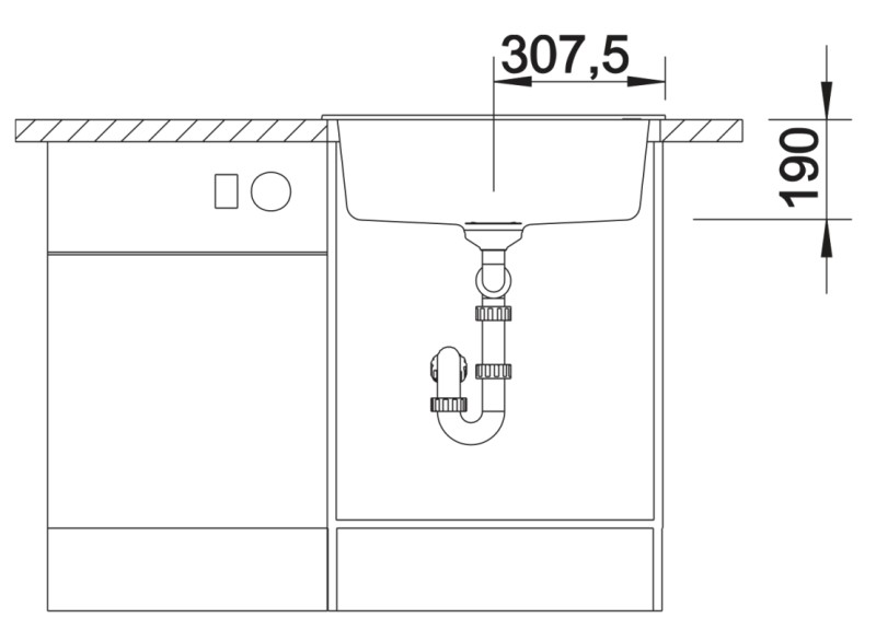 Enkele spoelbak Blanco 527063 detail 3