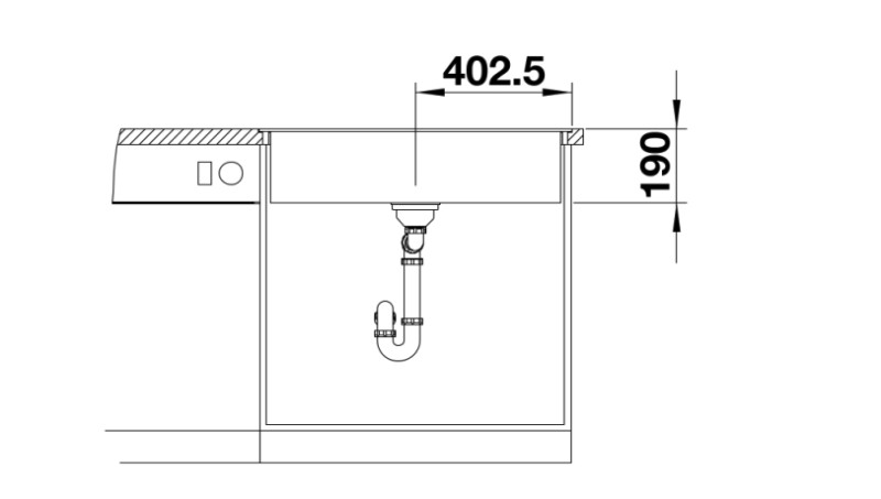 Evier 1 bassin Blanco 527066 detail 2