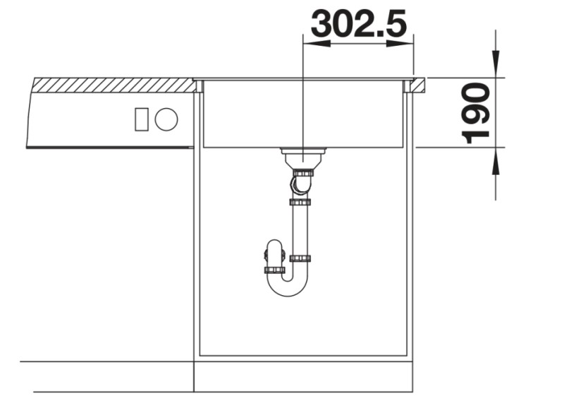 Enkele spoelbak Blanco 527064 detail 2