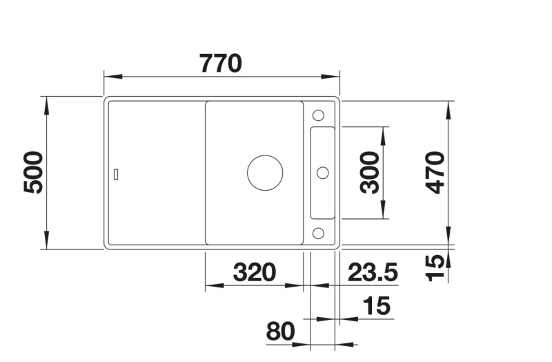 Evier 1 bassin Blanco 527038 detail 1