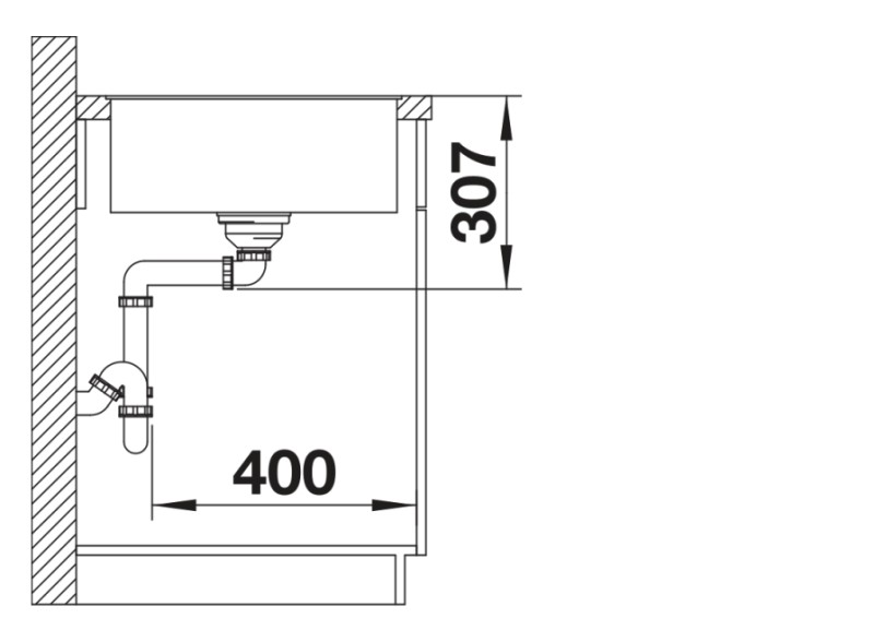 Evier 1 bassin Blanco 527038 detail 3