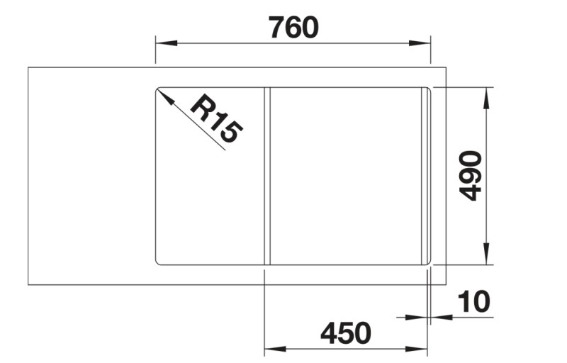 Evier 1 bassin Blanco 527036 detail 2