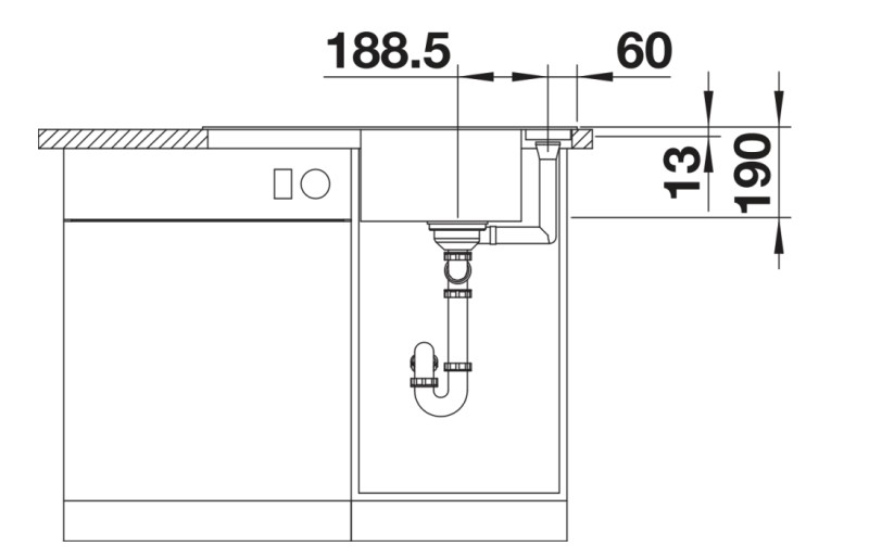 Evier 1 bassin Blanco 527036 detail 3