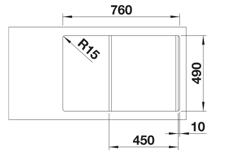 Evier 1 bassin Blanco 527035 detail 2