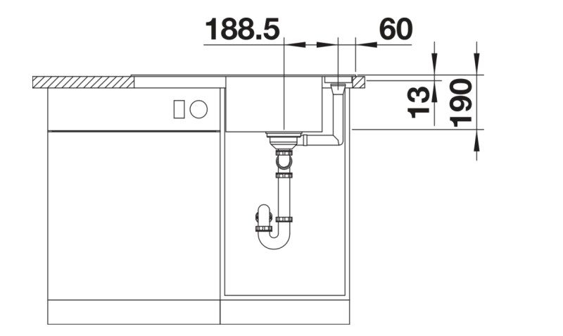 Evier 1 bassin Blanco 527035 detail 3