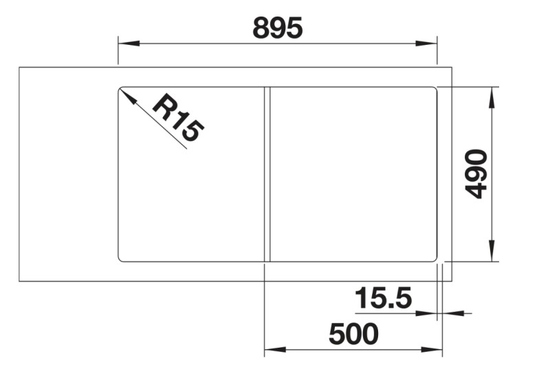 Evier 1 bassin Blanco 527039 detail 2