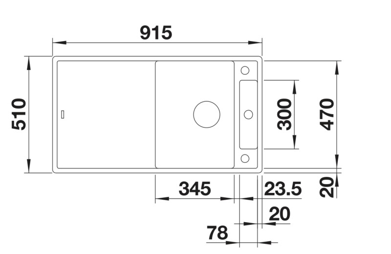 Evier 1 bassin Blanco 527040 detail 1