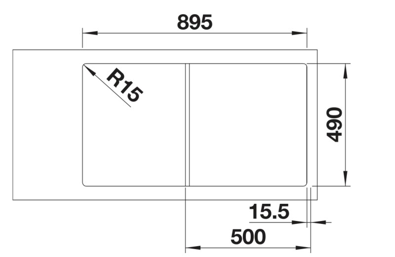 Evier 1 bassin Blanco 527040 detail 2