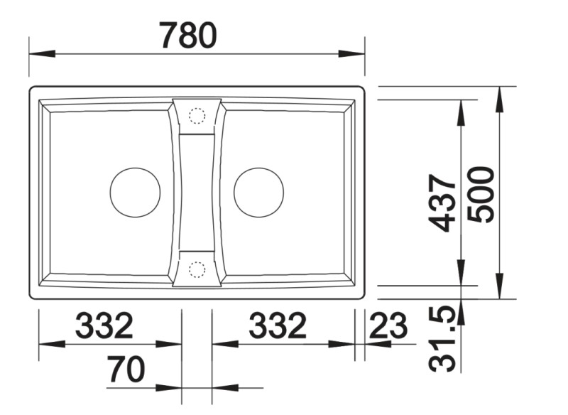 Evier 2 bassins Blanco 527098 detail 1