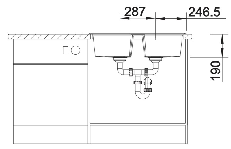 Dubbele spoelbak Blanco 527098 detail 3