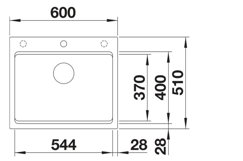 Evier 1 bassin Blanco 527076 detail 1