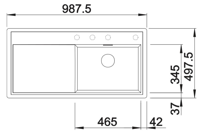 Evier 1 bassin Blanco 526068 detail 1