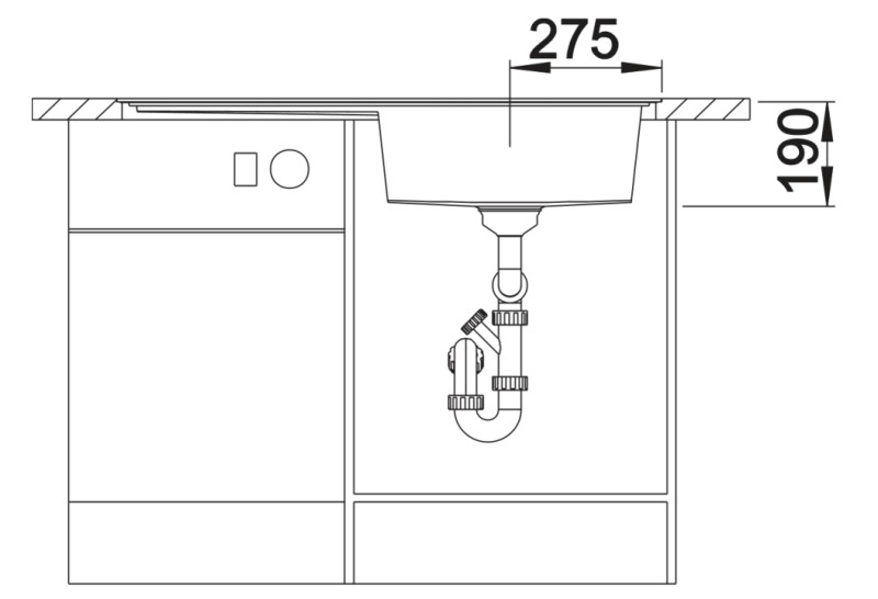 Evier 1 bassin Blanco 526068 detail 2