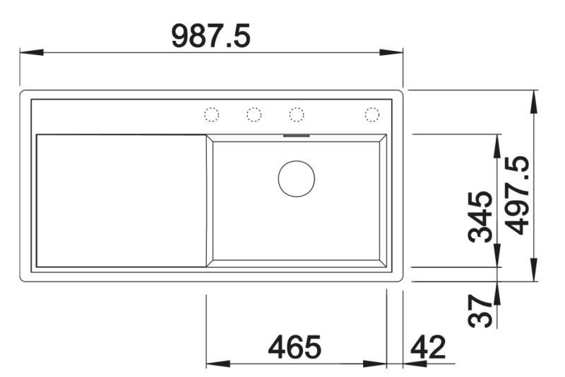 Evier 1 bassin Blanco 526065 detail 1