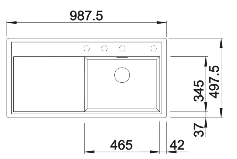 Evier 1 bassin Blanco 523924 detail 1