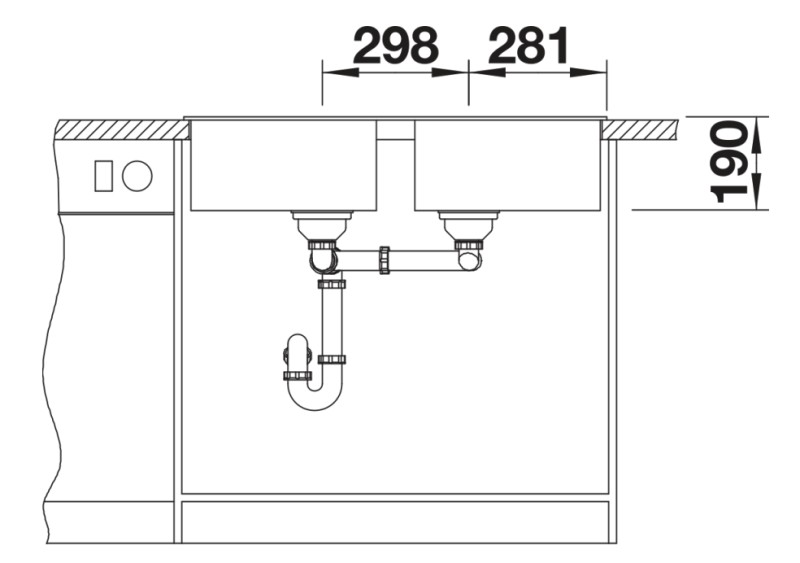 Dubbele spoelbak Blanco 527393 detail 3