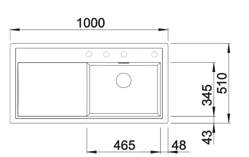 Enkele spoelbak Blanco 527370 detail 1