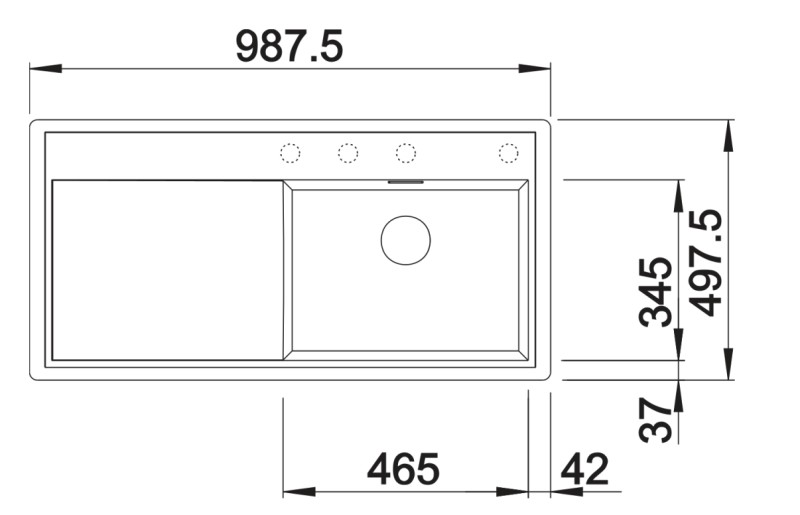Evier 1 bassin Blanco 527375 detail 1