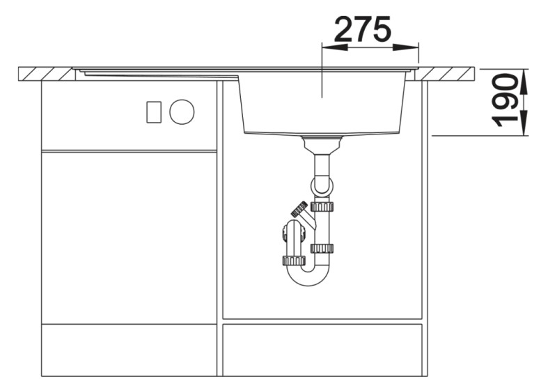 Enkele spoelbak Blanco 527375 detail 2