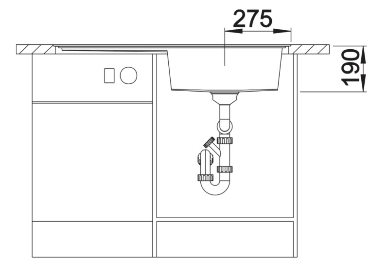 Evier 1 bassin Blanco 527374 detail 2