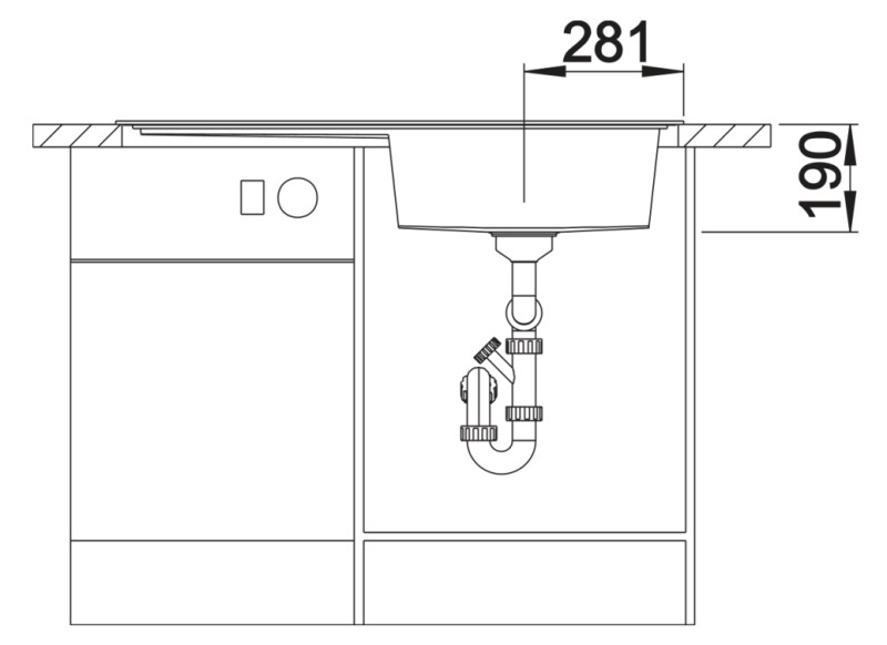 Enkele spoelbak Blanco 527372 detail 3