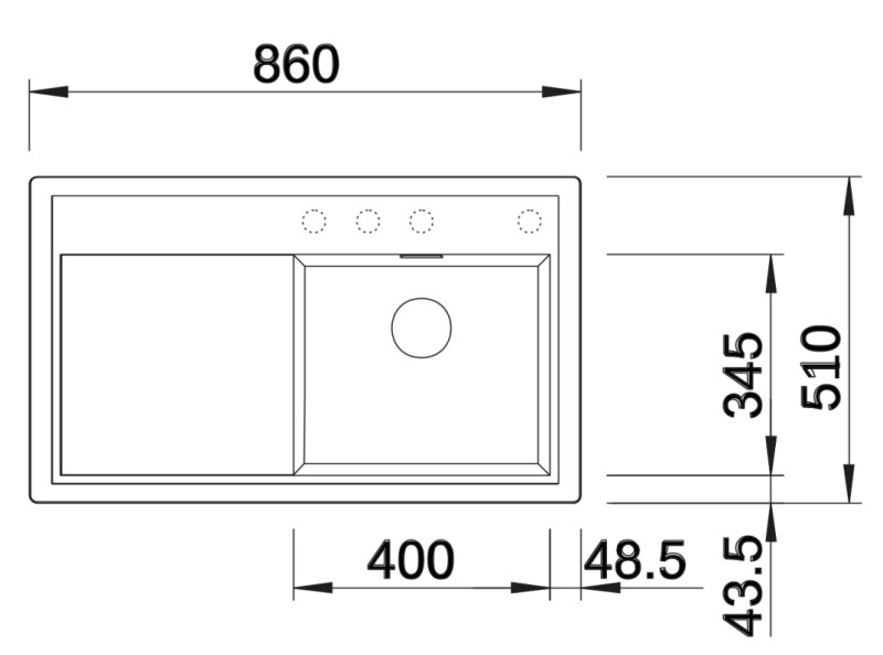 Evier 1 bassin Blanco 527359 detail 1