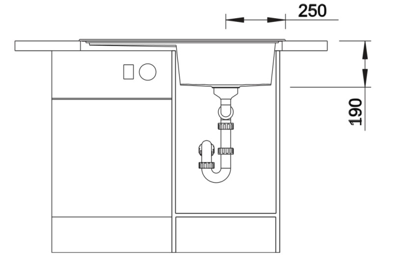 Enkele spoelbak Blanco 527359 detail 3