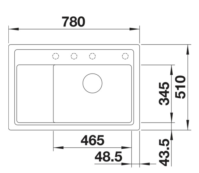 Evier 1 bassin Blanco 527368 detail 1