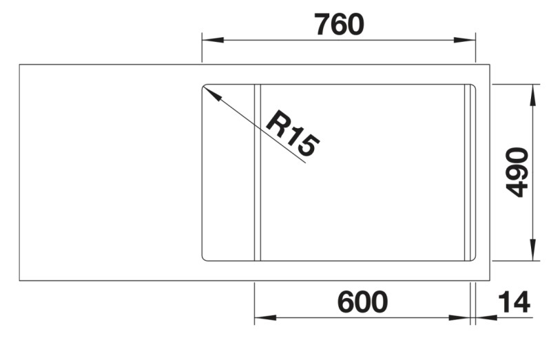 Evier 1 bassin Blanco 527368 detail 2