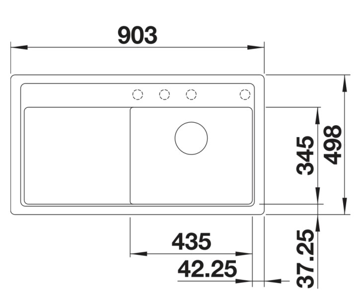 Enkele spoelbak Blanco 527366 detail 1