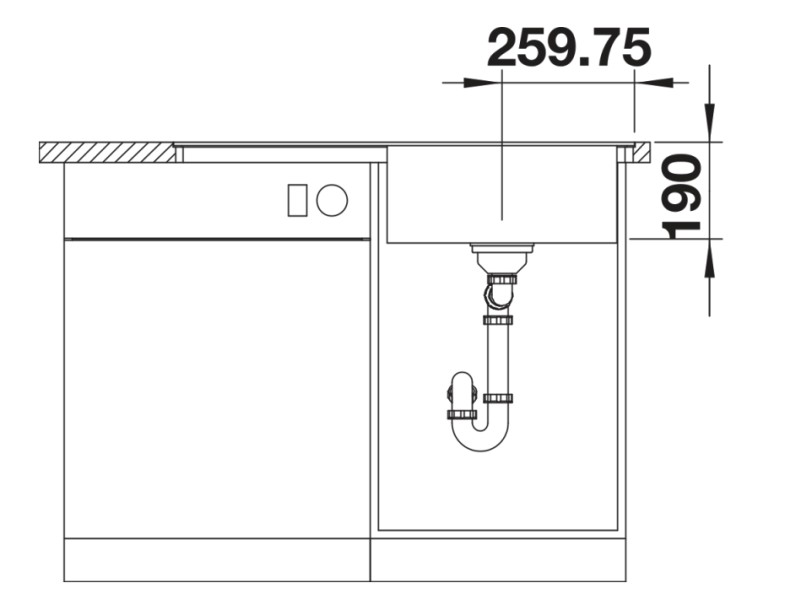 Evier 1 bassin Blanco 527366 detail 2